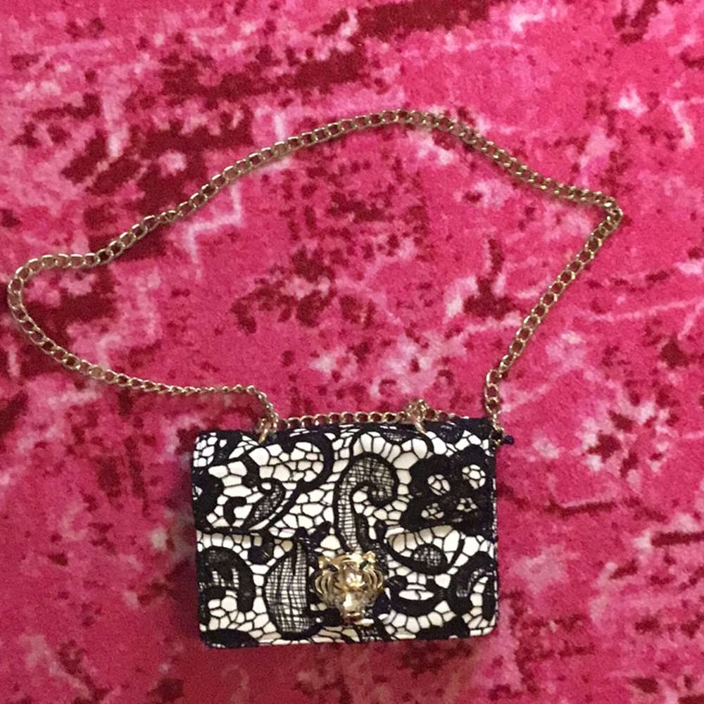 Betsey Johnson Black and White Lace Women's Bag